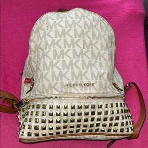 Michael Kors Cream Studded Backpack
